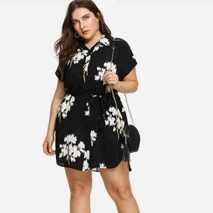 NWOT SHEIN 1X Dolphin belted shirt dress